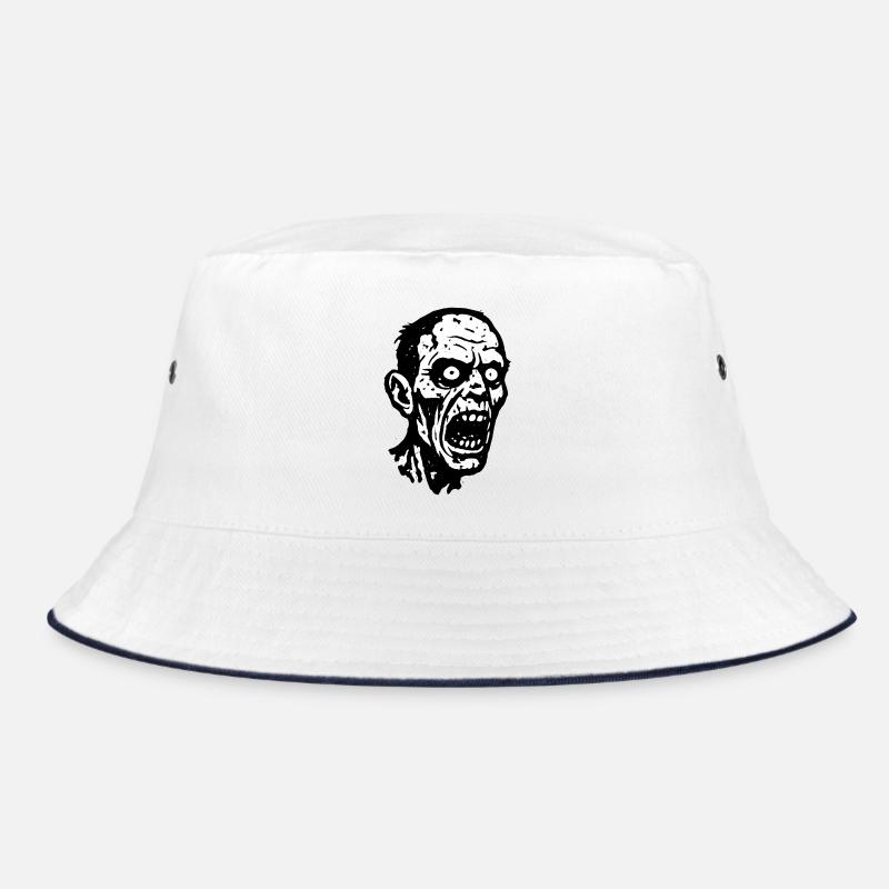Screaming Zombie Head Print Halloween Bucket Hat