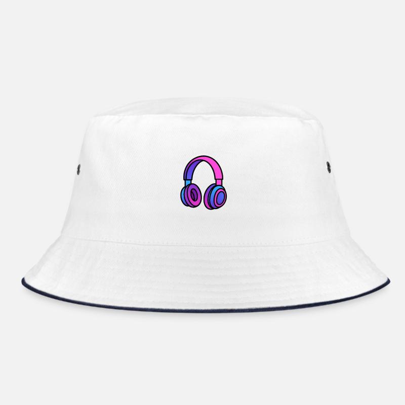 Illustration de casque dégradé de néon - Bob - blanc/marine
