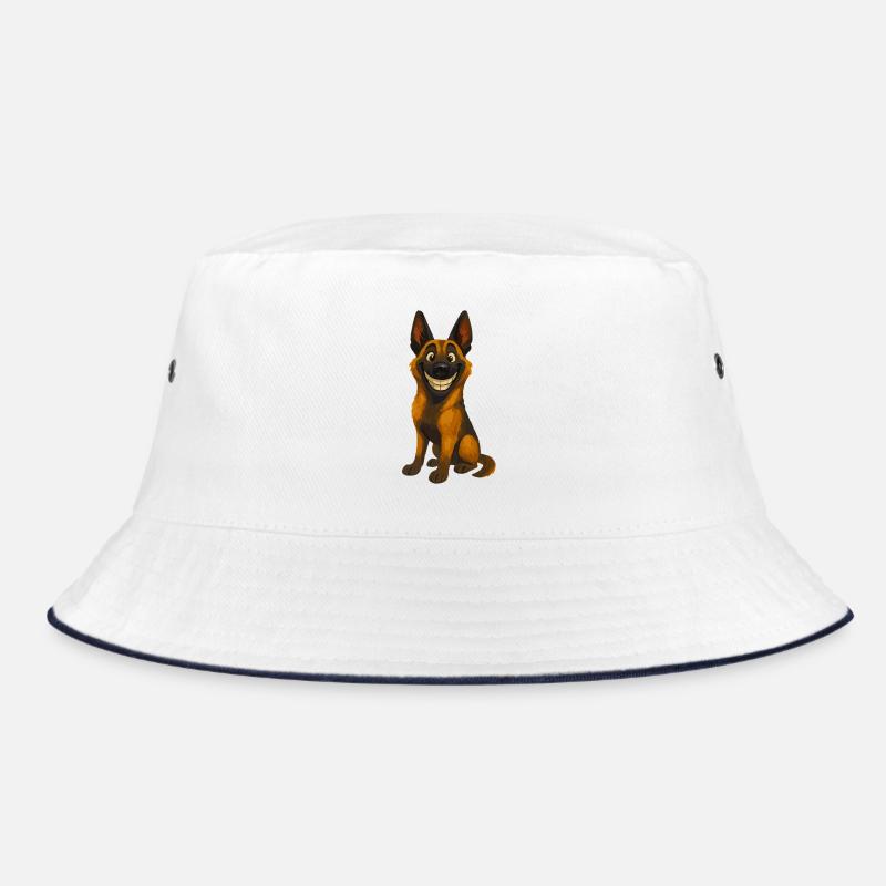 Grinning Malinois Cartoon Bucket Hat