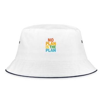 No Plan Is The Plan - Bucket Hat - white/navy - Front
