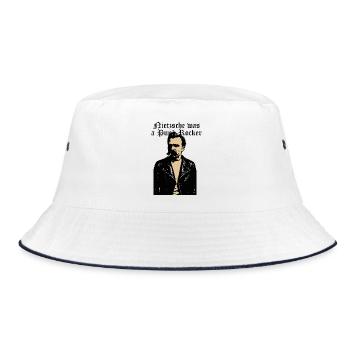 Friedrich Nietzsche war ein Geschenk des Punkrockers - Bucket Hat - Weiß/Navy - Vorne