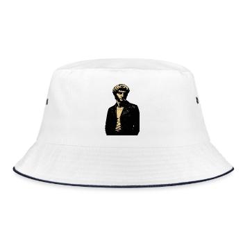 David Michelangelo Noir Portrait rebelle en cuir - Bob - blanc/marine - Devant
