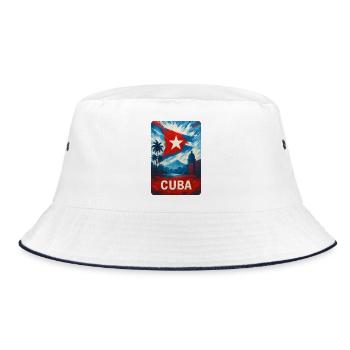 Kuba – Stolz der Karibik - Bucket Hat - Weiß/Navy - Vorne