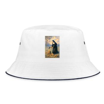 Nun chops wood - Bucket Hat - white/navy - Front