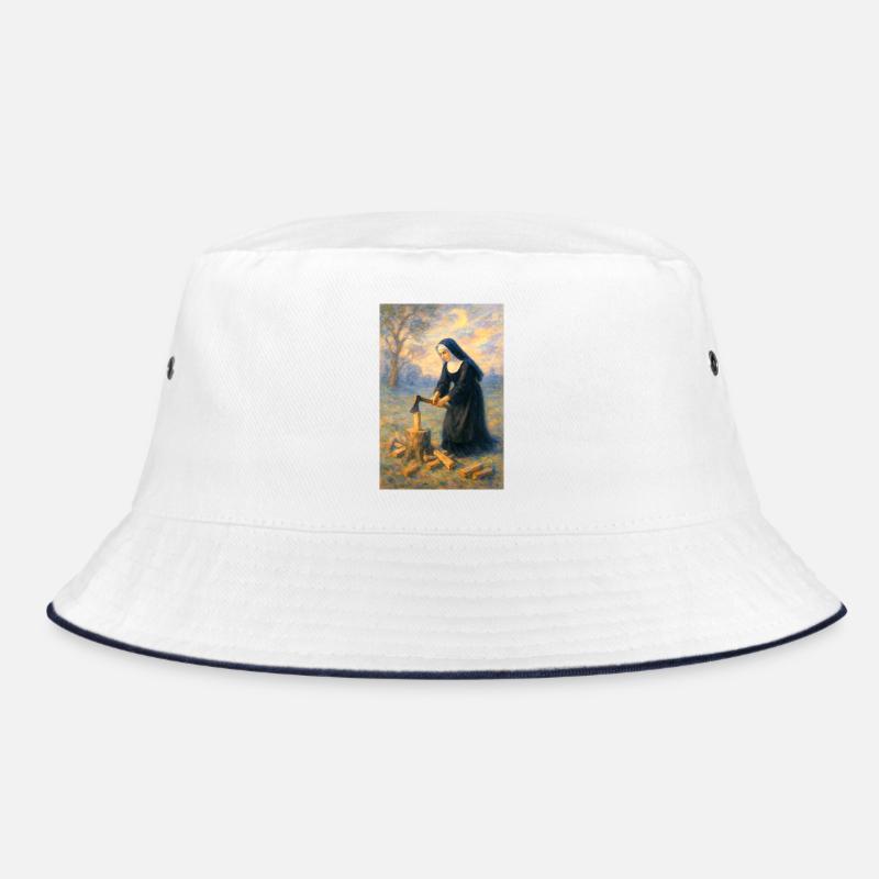 Une religieuse coupe du bois Bob