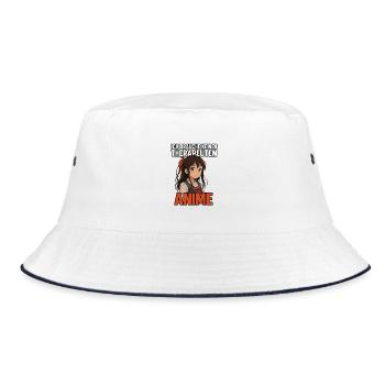 Anime ist mein Leben - Bucket Hat - Weiß/Navy - Vorne