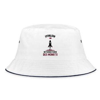 Mitarbeiterin des Monats Spenglerin Spengler - Bucket Hat - Weiß/Navy - Vorne