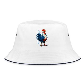 Coq flamboyant bleu blanc rouge - France Patriote - Bob - blanc/marine - Devant