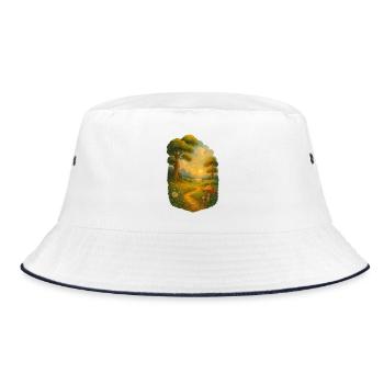 Fairy tale trail in the sunlight - Bucket Hat - white/navy - Front