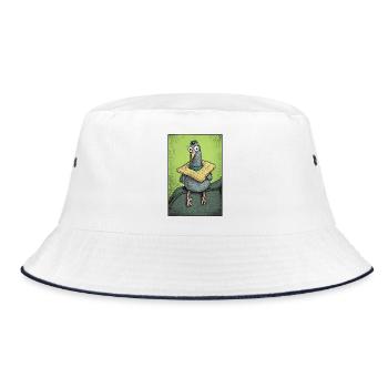 Sir Gurrington sitzt - Bucket Hat - Weiß/Navy - Vorne