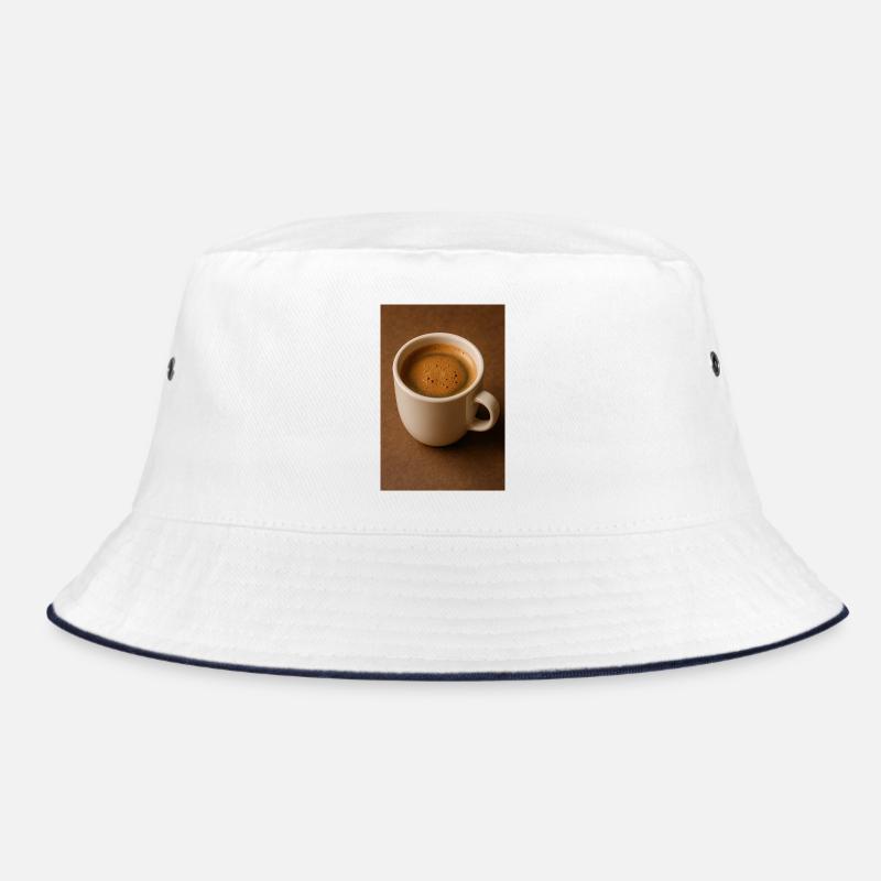 Eine Tasse Kaffee - Bucket Hat - Weiß/Navy