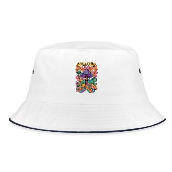 PURA VIDA SHROOM WORLD - Bucket Hat - Weiß/Navy - Vorne