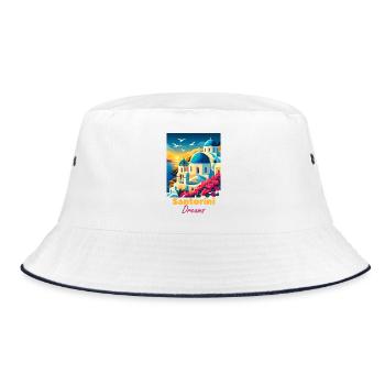 Santorini Dream Light - Bucket Hat - white/navy - Front