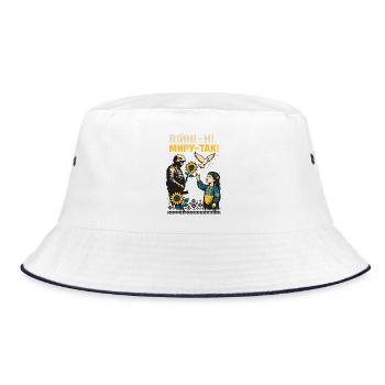 No to war, yes to peace - Bucket Hat - white/navy - Front
