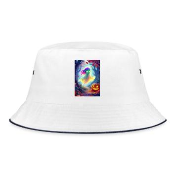 geist   - Bucket Hat - Weiß/Navy - Vorne