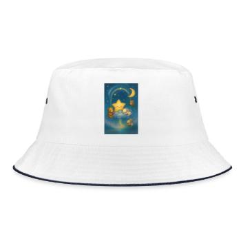 Night Star Cuddle World - Bucket Hat - white/navy - Front