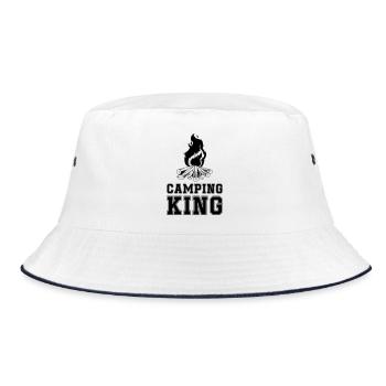 Camping King Lagerfeuer - Bucket Hat - Weiß/Navy - Vorne