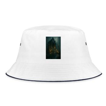 Gothic ruin by moonlight - Bucket Hat - white/navy - Front