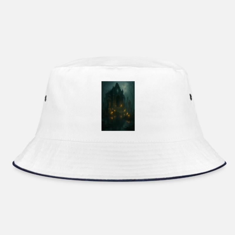 Gothic ruin by moonlight Bucket Hat