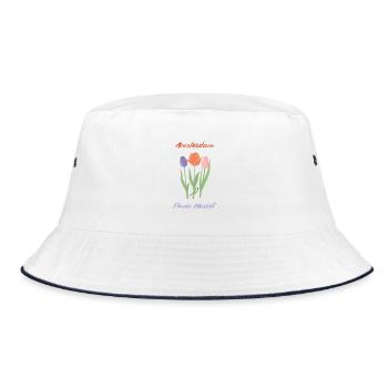 Amsterdam Tulpen - Bucket Hat - Weiß/Navy - Vorne