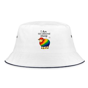 Rainbow Sheep of Colorful Pride - Bucket Hat - white/navy - Front
