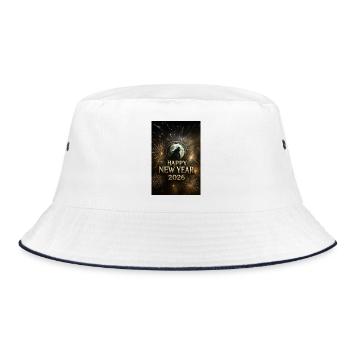Moon Wolf New Year 2026 - Bucket Hat - white/navy - Front