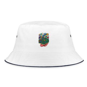 Acid Trip  - Bucket Hat - Weiß/Navy - Vorne