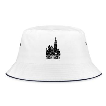 Groningen Silhouette - Bucket Hat - white/navy - Front