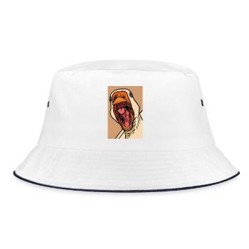 Screaming Duck Goose Pop Art - Bucket Hat - white/navy - Front