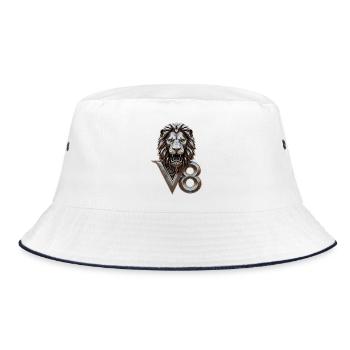 V8 - Bucket Hat - white/navy - Front