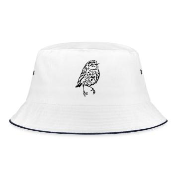 Bird T-shirt Gift Idea Christmas - Bucket Hat - white/navy - Front