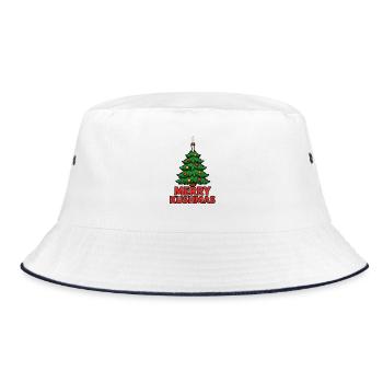 Kushma's Christmas Tree Design - Bucket Hat - white/navy - Front