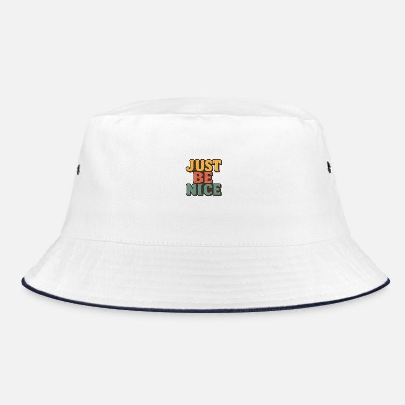 Just Be Nice Retro Typography Bucket Hat