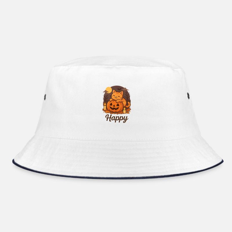 Chat brun d’Halloween – Happy - Bob - blanc/marine