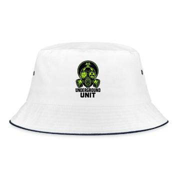 Underground Unit - Gas Mask - Bucket Hat - white/navy - Front