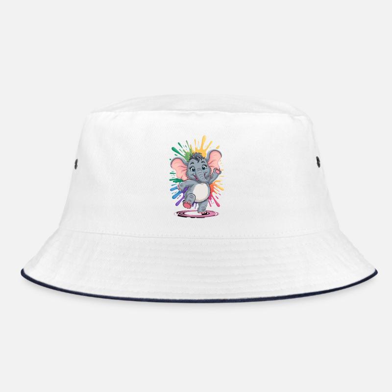 Mignon bébé éléphant dansant avec arc-en-ciel Bob
