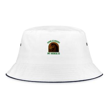 Home is my horse - Bucket Hat - white/navy - Front