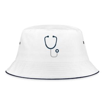 Stethoscope | Symbol for Doctors & Nurses - Bucket Hat - white/navy - Front