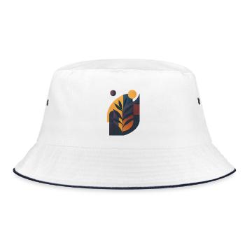 Future Fusion – Elegance meets Risography - Bucket Hat - white/navy - Front