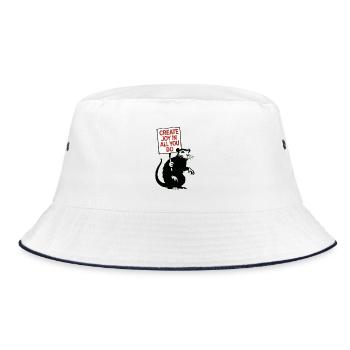 Joy in everything you do - Bucket Hat - white/navy - Front
