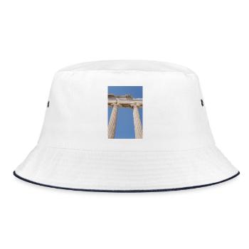 Ancient columns under blue sky, Acropolis - Bucket Hat - white/navy - Front