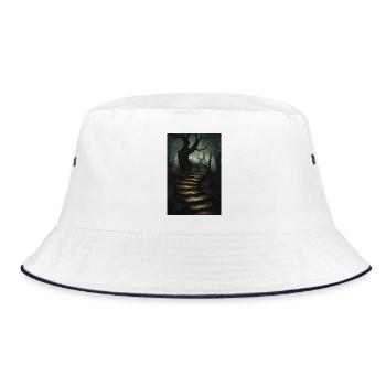 Dark fantasy horror illustration - Bucket Hat - white/navy - Front