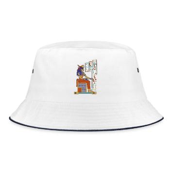 SERKET Die Skorpion-Göttin - Bucket Hat - Weiß/Navy - Vorne