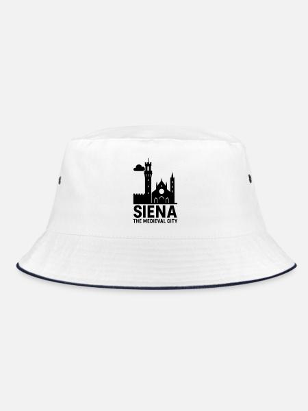 siena italia - Bucket Hat - Weiß/Navy - Vorne