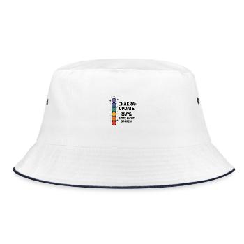 CHAKRA UPDATE 87% – Do Not Disturb - Bucket Hat - white/navy - Front