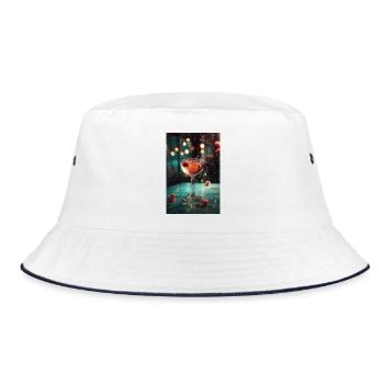 Fizzing Pink Citrus Cocktail - Bucket Hat - white/navy - Front