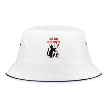 Inspired Cat Art Design - Bucket Hat - white/navy - Front