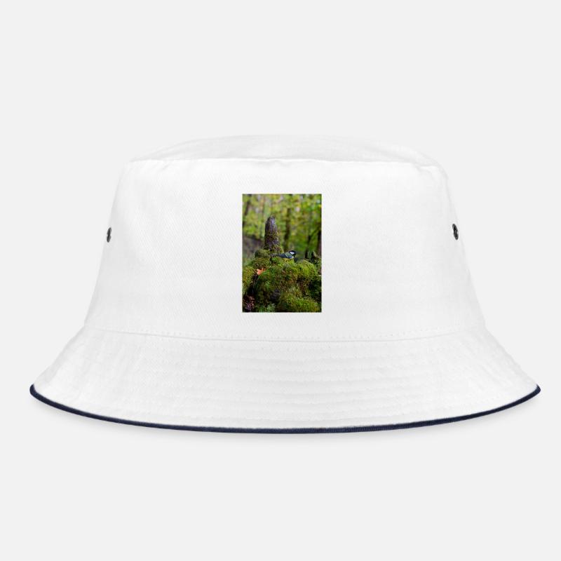 Mossy Forest Bird in Quiet Glade Bucket Hat