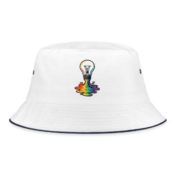 Rainbow Melt Lightbulb - Bucket Hat - white/navy - Front