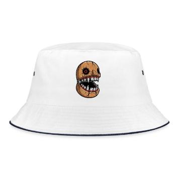 Creepy Mechanical Monster Teeth Halloween - Bucket Hat - white/navy - Front